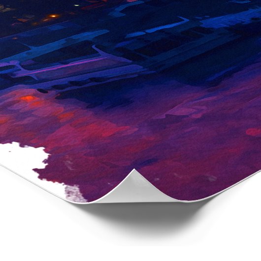 Bratislava Slowakije Nacht Stad Uitzicht Poster (Hoek)