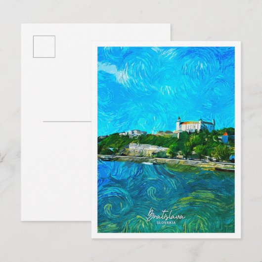 Bratislava Slowakije Olieverf Stad Landschap Briefkaart (Voorkant / Achterkant)