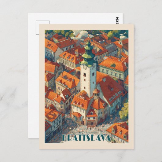  Bratislava Slowakije Reizen, Oude stadstoren Briefkaart (Voorkant / Achterkant)