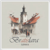  Bratislava Slowakije Reizen, Oude stadstoren Sticker (Voorkant)