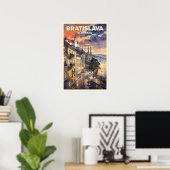 Bratislava Slowakije Retro Reis Poster (Thuiskantoor)