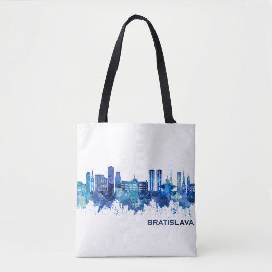 Bratislava Slowakije Skyline Blue Tote Bag (Voorkant)