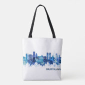 Bratislava Slowakije Skyline Blue Tote Bag (Achterkant)