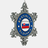 Bratislava Slowakije Tin Sneeuwvlok Ornament (Links)