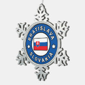 Bratislava Slowakije Tin Sneeuwvlok Ornament (Rechts)