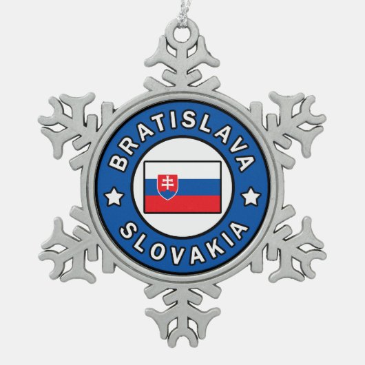 Bratislava Slowakije Tin Sneeuwvlok Ornament (Voorkant)