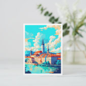 Bratislava Slowakije vintage reisillustratie Briefkaart (Staand voorkant)