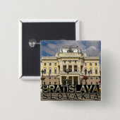 Bratislava Vierkante Button 5,1 Cm (Voorkant /achterkant)