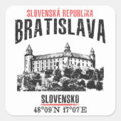Bratislava Vierkante Sticker (Voorkant)