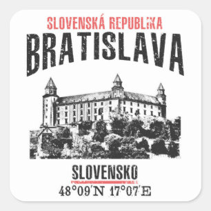 Bratislava Vierkante Sticker