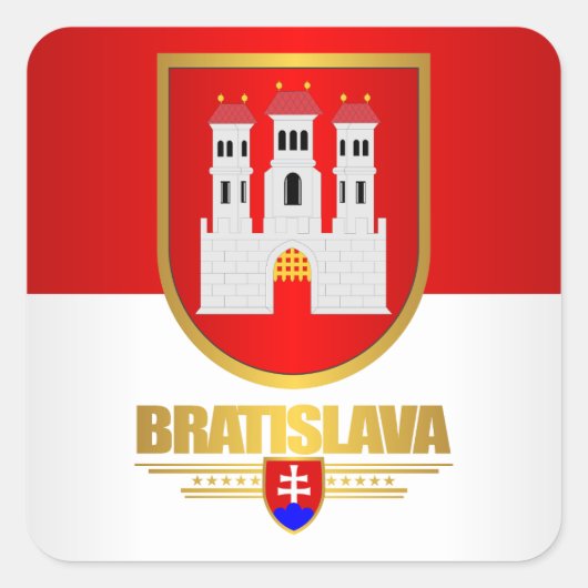 Bratislava Vierkante Sticker (Voorkant)