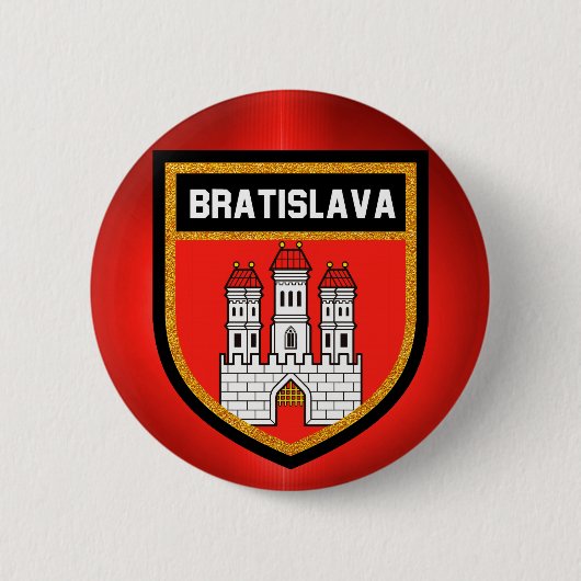 Bratislava vlag ronde button 5,7 cm (Voorkant)