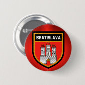 Bratislava vlag ronde button 5,7 cm (Voorkant /achterkant)