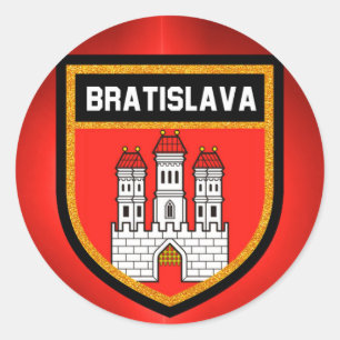 Bratislava vlag ronde sticker