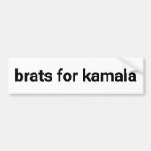 Brats voor kamala eenvoudig modern grappig zwart w bumpersticker (Voorkant)