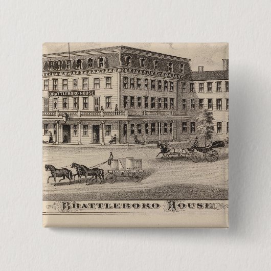 Brattleboro House Vierkante Button 5,1 Cm (Voorkant)