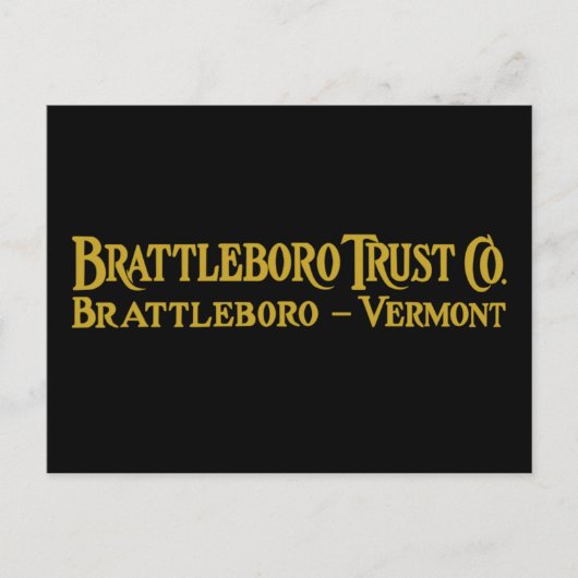Brattleboro Trust Co., 1918 Logo Briefkaart (Voorkant)