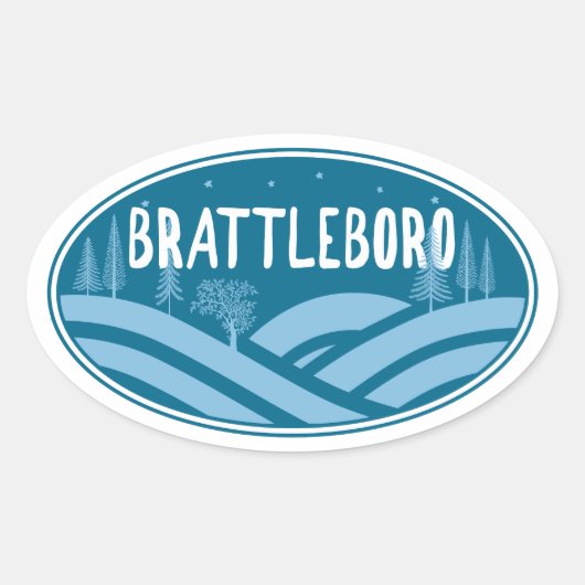 Brattleboro Vermont Buiten Ovale Sticker (Voorkant)