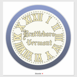 Brattleboro, Vermont Main Street Clock Sticker