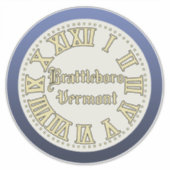 Brattleboro, Vermont Main Street Clock Sticker (Voorkant)