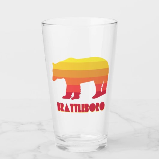 Brattleboro Vermont Rainbow-Beer Glas (Voorkant)