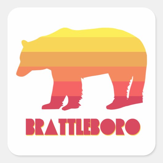 Brattleboro Vermont Rainbow-Beer Vierkante Sticker (Voorkant)