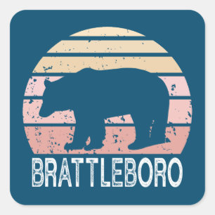 Brattleboro Vermont Retro Beer Vierkante Sticker