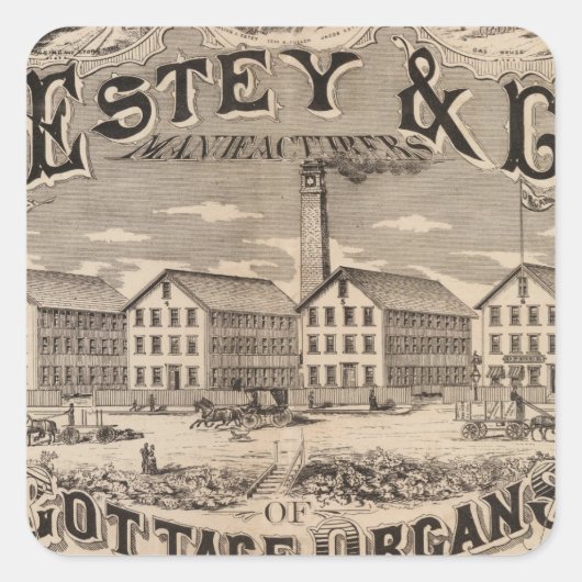 Brattleboro Vermont Vierkante Sticker (Voorkant)