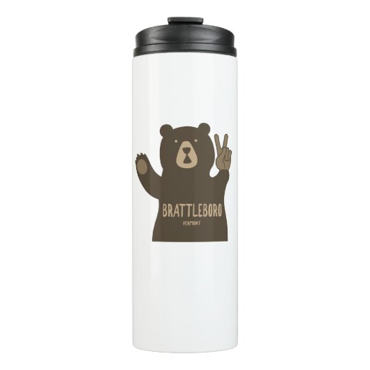 Brattleboro Vermont Vredesbeer Thermosbeker (Voorkant)
