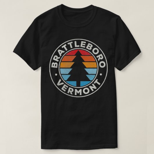 Brattleboro Vermont VT  grafische retro 70s T-shirt (Design voorkant)