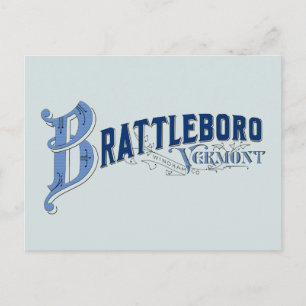 Brattleboro, Vermont, Windham Provincie 1896 Logo Briefkaart
