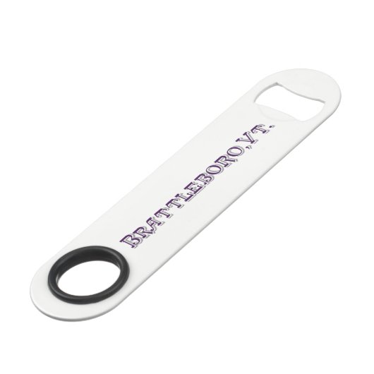 Brattleboro, VT 1886 Logo Opener Speed Flessenopener (Voorkant Gekanteld)