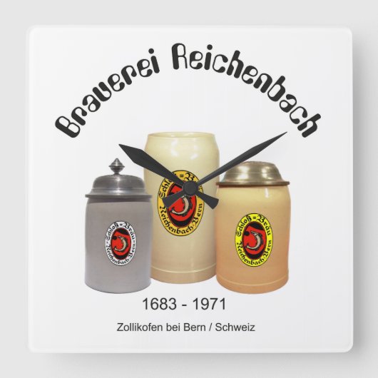 Brauerei Reichenbach Zollikofen Uhr Vierkante Klok (Voorkant)