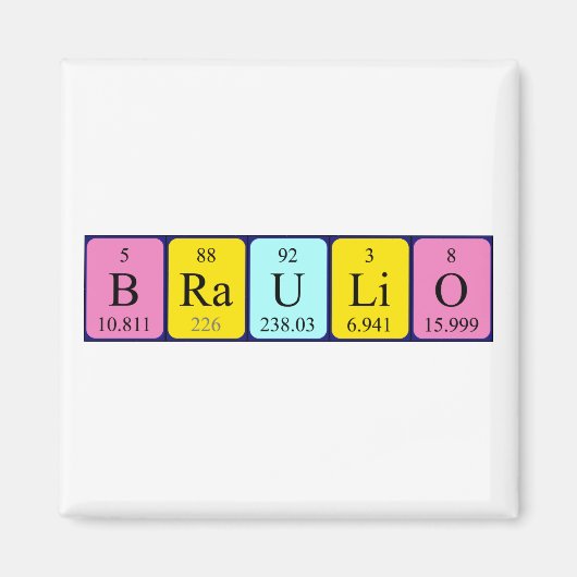 Braulio periodiek table name magnet (Voorkant)