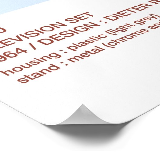 Braun FS 80 televisieset - Dieter Rams Poster (Hoek)