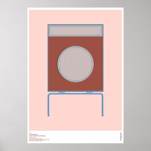 Braun L2-luidspreker - Dieter Rams Poster (Voorkant)