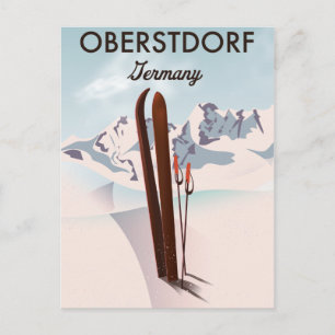 Brauneck Bavaria, Duitsland Ski poster Briefkaart