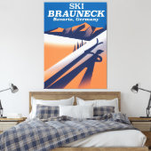Brauneck Bavaria,  ski-poster. Canvas Afdruk (Insitu (Slaapkamer))