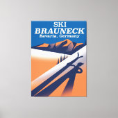 Brauneck Bavaria,  ski-poster. Canvas Afdruk (Voorkant)