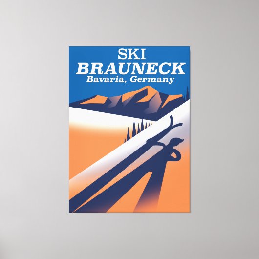 Brauneck Bavaria,  ski-poster. Canvas Afdruk (Voorkant)