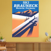 Brauneck Bavaria,  ski-poster. Canvas Afdruk (Insitu (Woonkamer))