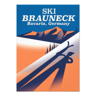 Brauneck Bavaria,  ski-poster. Foto Afdruk