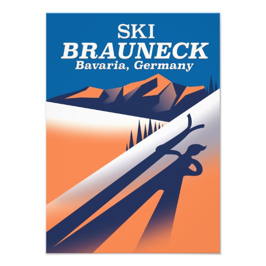 Brauneck Bavaria,  ski-poster. Foto Afdruk (Voorkant)