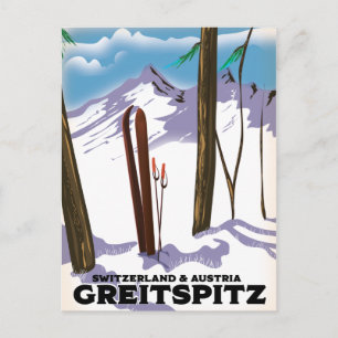 Brauneck Beieren, Duitsland Ski-poster Briefkaart