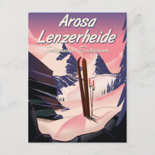 Brauneck Beieren, Duitsland Ski-poster Briefkaart