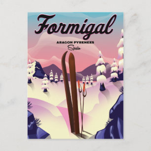 Brauneck Beieren, Duitsland Ski-poster Briefkaart