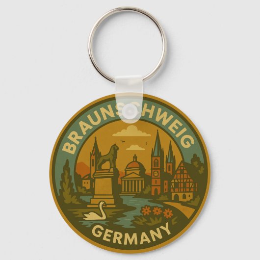 Braunschweig Duitsland Stadsbeeld Sleutelhanger (Voorkant)