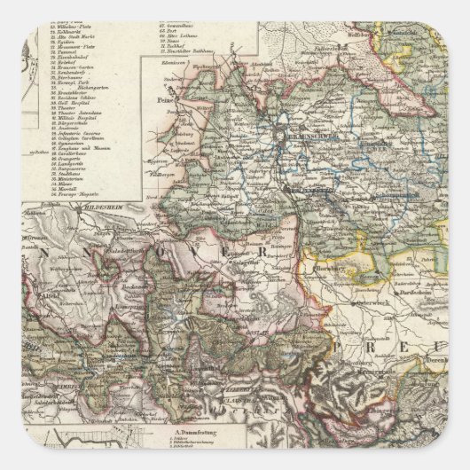 Braunschweig en Wolfenbutte Duitsland Vierkante Sticker (Voorkant)