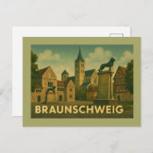 Braunschweig Germany City Art Briefkaart (Voorkant / Achterkant)