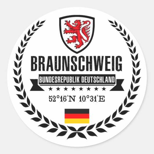 Braunschweig Ronde Sticker (Voorkant)